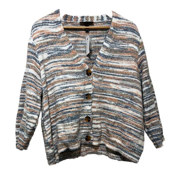 Lane Bryant Woman's Multi Color Strip Button Up Cardigan Sweater Sz 18 20 NWT - Picture 1 of 9